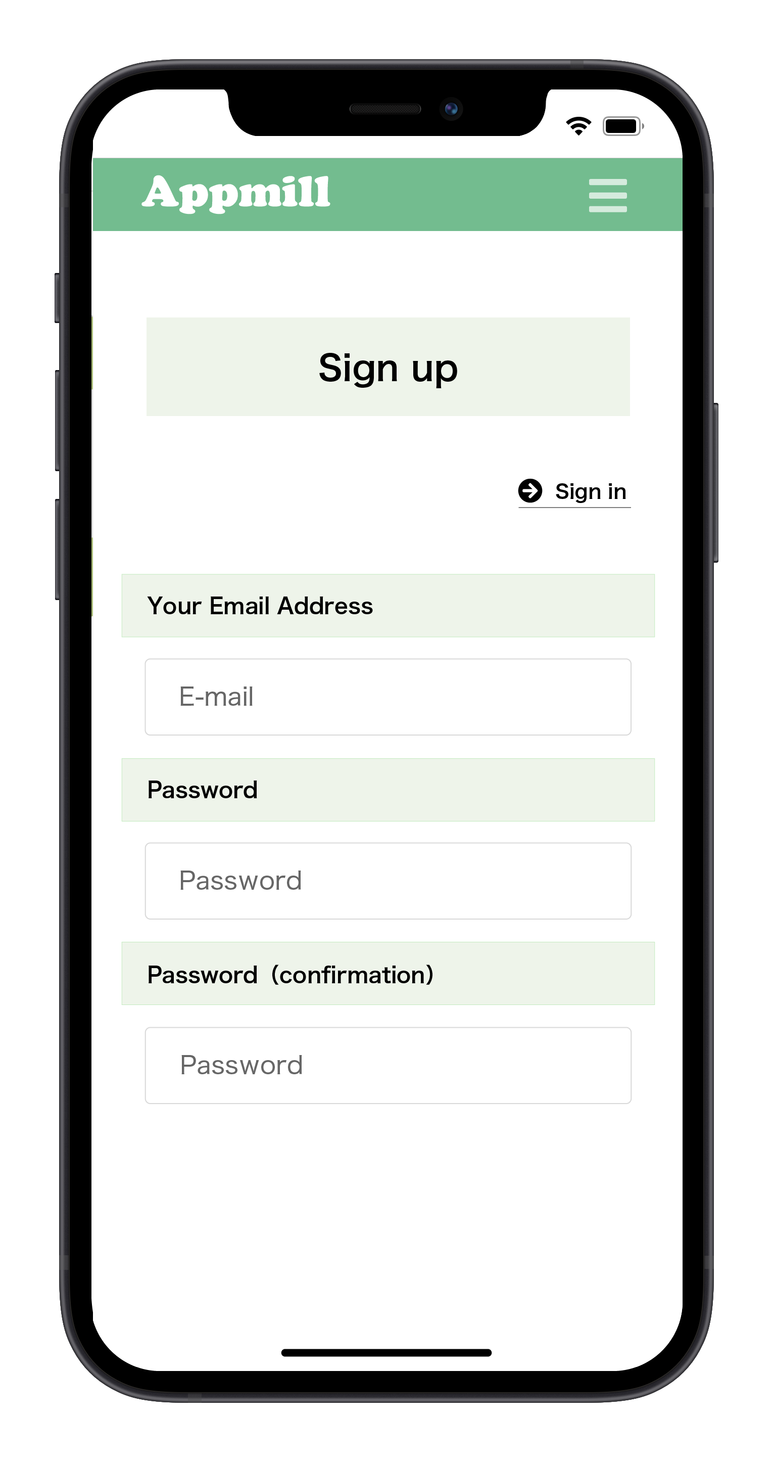 Account Registration Screen